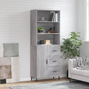 Visoka komoda siva sonome 69,5x34x180 cm od konstruiranog drva