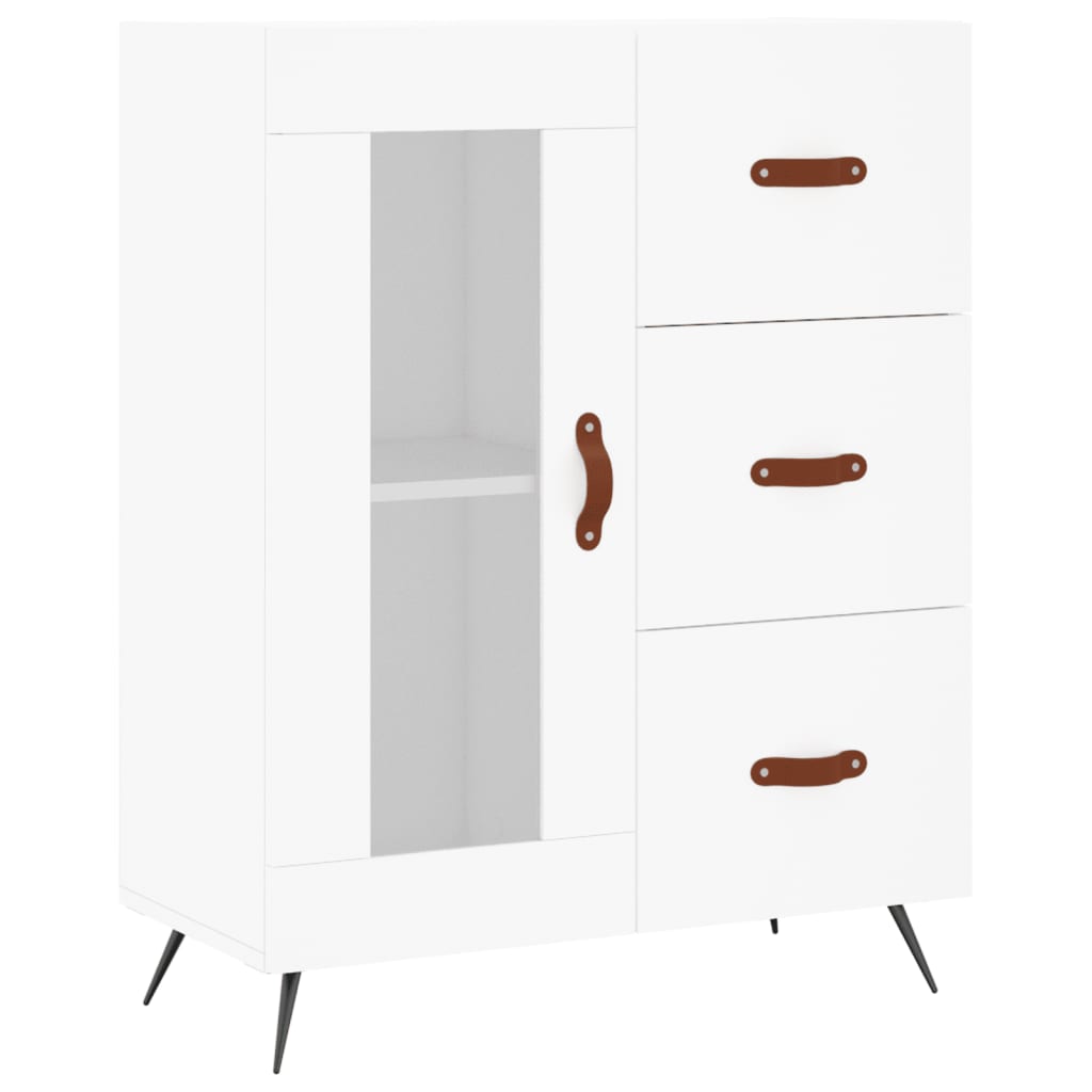 Visoka komoda bijela 69,5x34x180 cm konstruirano drvo