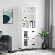 Visoka komoda bijela 69,5x34x180 cm konstruirano drvo