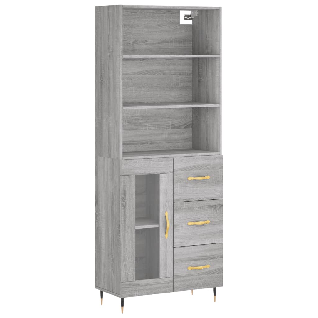 Visoka komoda siva sonome 69,5x34x180 cm od konstruiranog drva