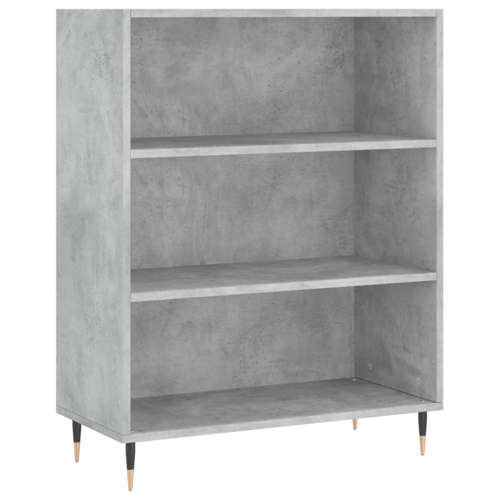 Visoka komoda siva betona 69,5x32,5x180 cm konstruirano drvo