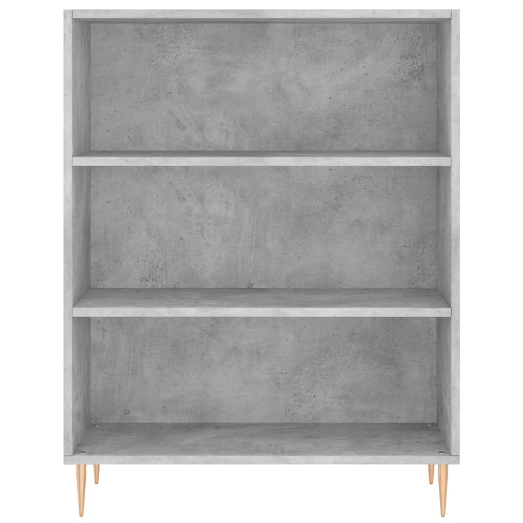 Visoka komoda siva betona 69,5x32,5x180 cm konstruirano drvo