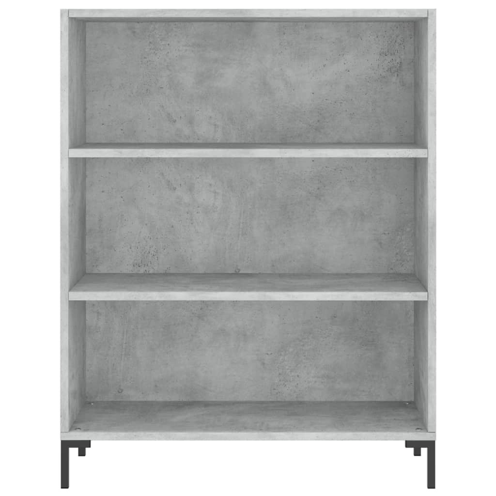 Visoka komoda siva betona 69,5x32,5x180 cm konstruirano drvo