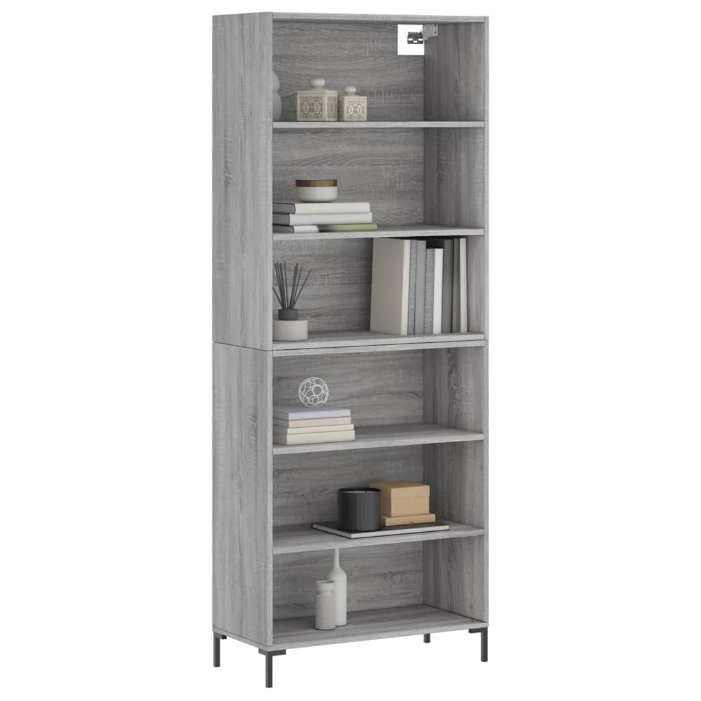 Visoka komoda siva sonome 69,5x32,5x180 cm konstruirano drvo