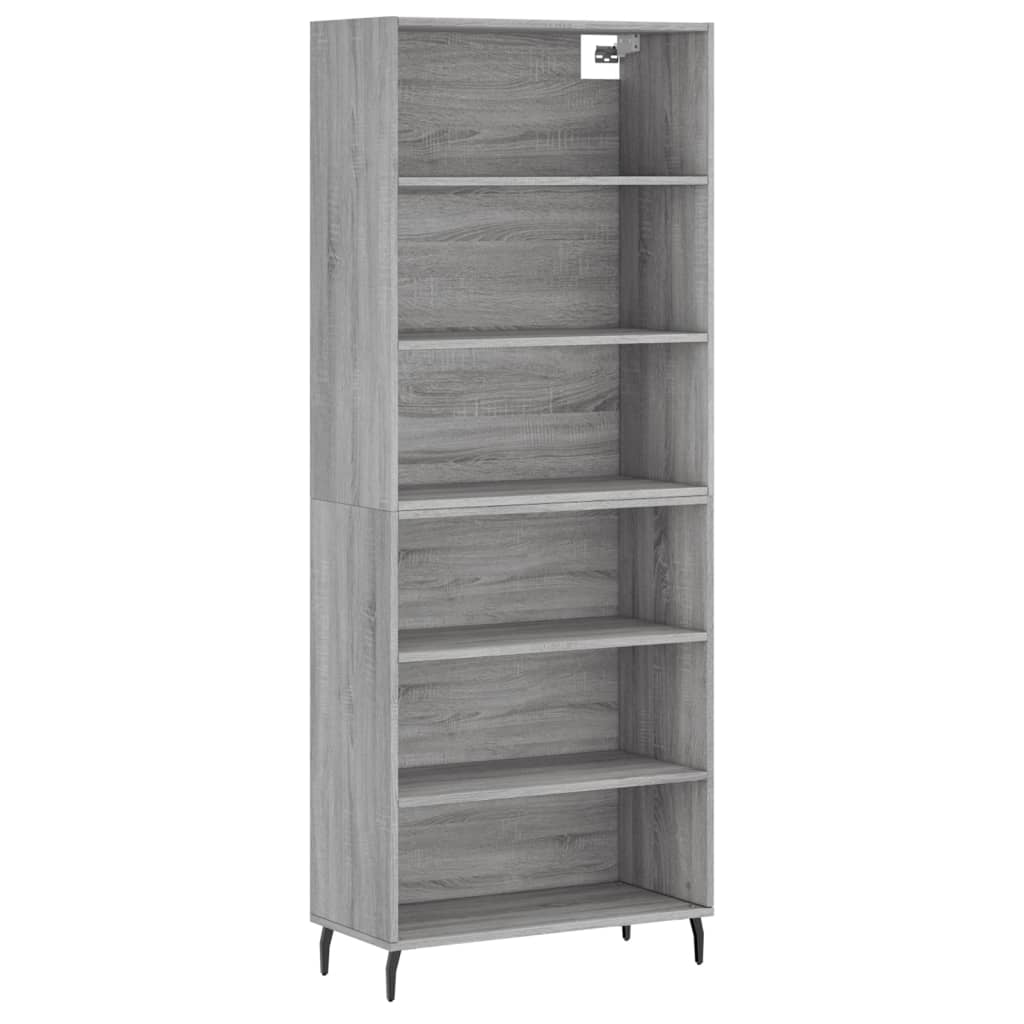 Visoka komoda siva sonome 69,5x32,5x180 cm konstruirano drvo
