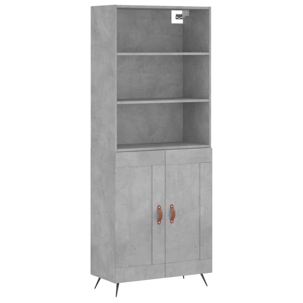 Visoka komoda siva betona 69,5x34x180 cm od konstruiranog drva