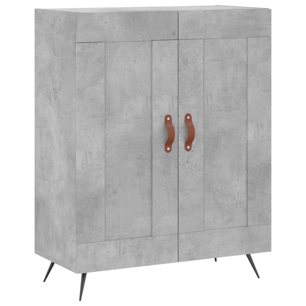 Visoka komoda siva betona 69,5x34x180 cm od konstruiranog drva