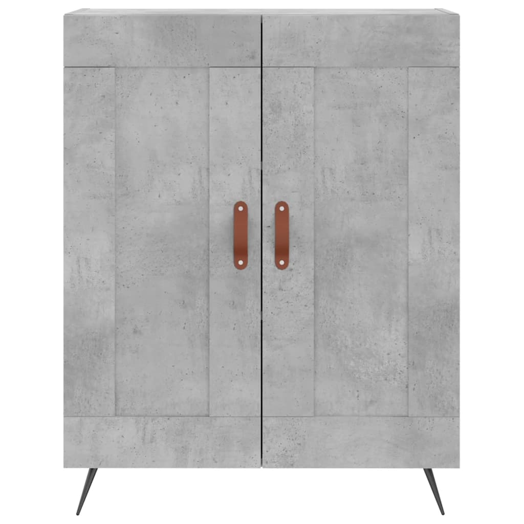 Visoka komoda siva betona 69,5x34x180 cm od konstruiranog drva