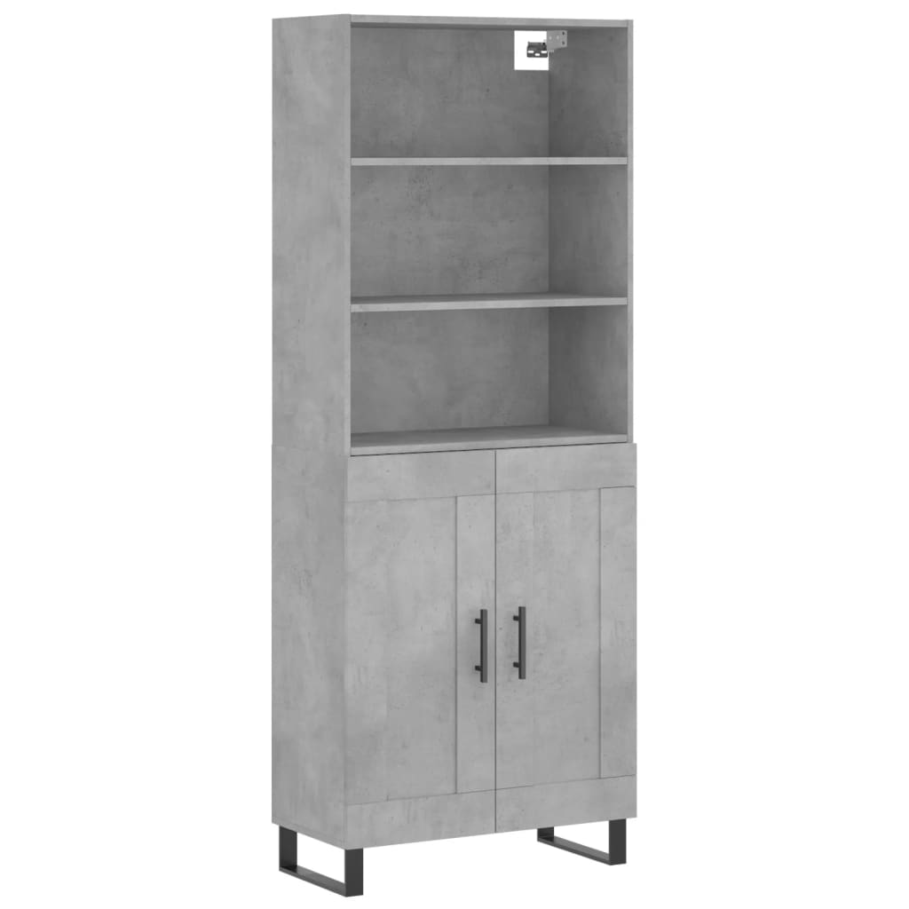 Visoka komoda siva betona 69,5x34x180 cm od konstruiranog drva
