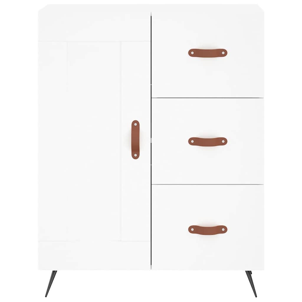 Visoka komoda bijela 69,5x34x180 cm konstruirano drvo