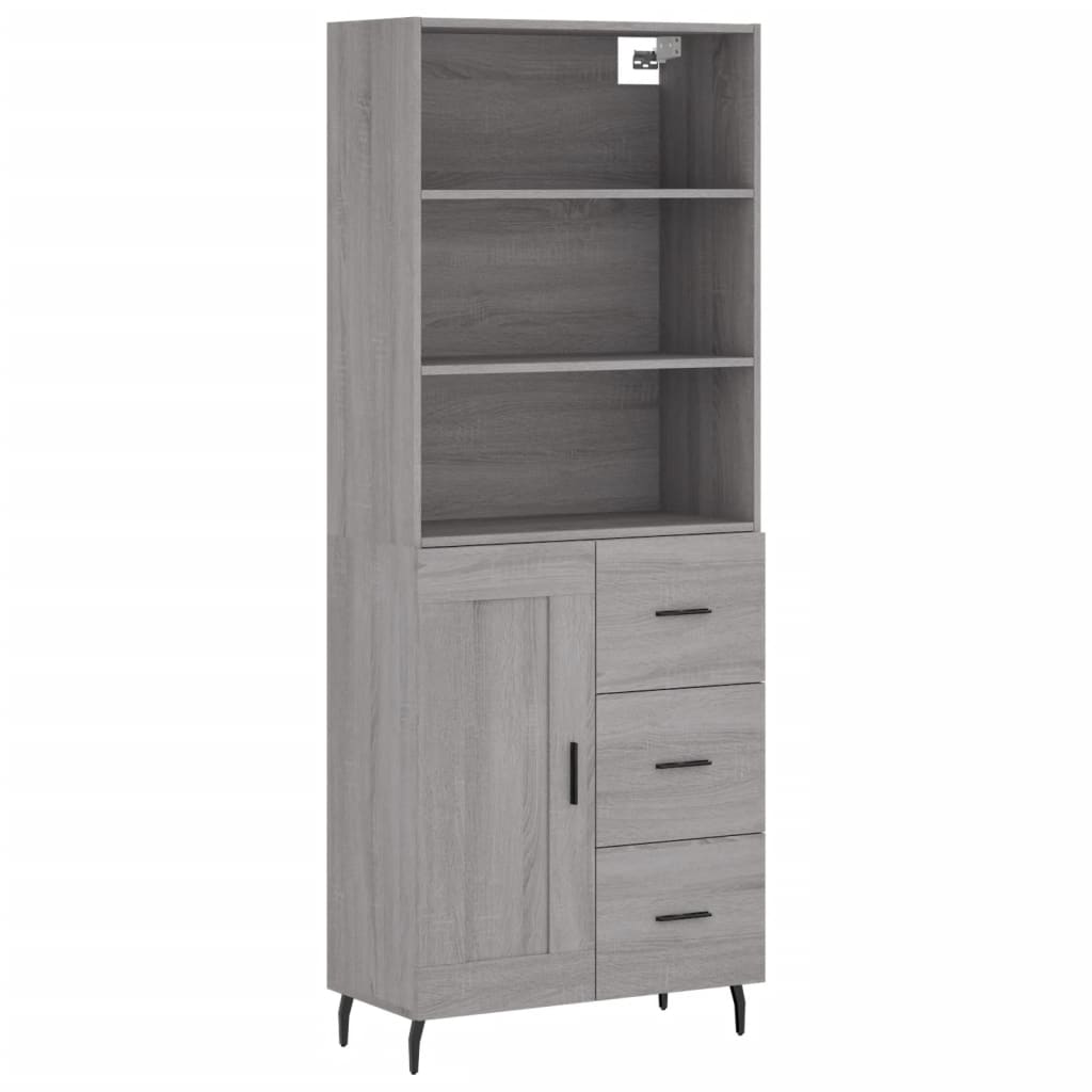 Visoka komoda siva sonome 69,5x34x180 cm od konstruiranog drva