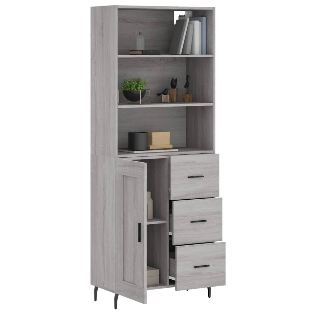 Visoka komoda siva sonome 69,5x34x180 cm od konstruiranog drva