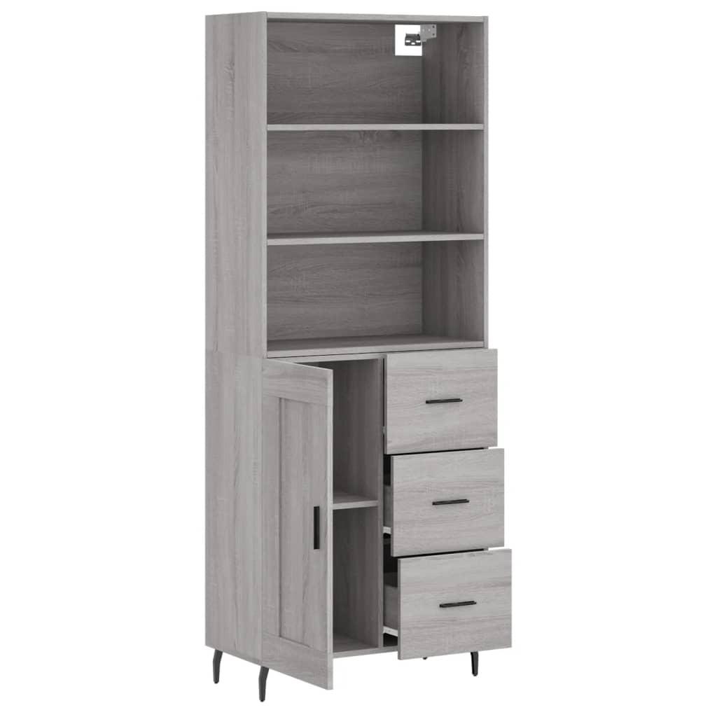 Visoka komoda siva sonome 69,5x34x180 cm od konstruiranog drva