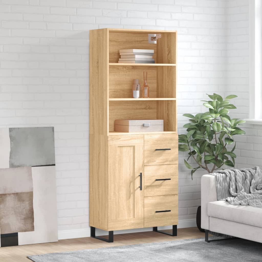Visoka komoda hrasta sonome 69,5x34x180cm od konstruiranog drva
