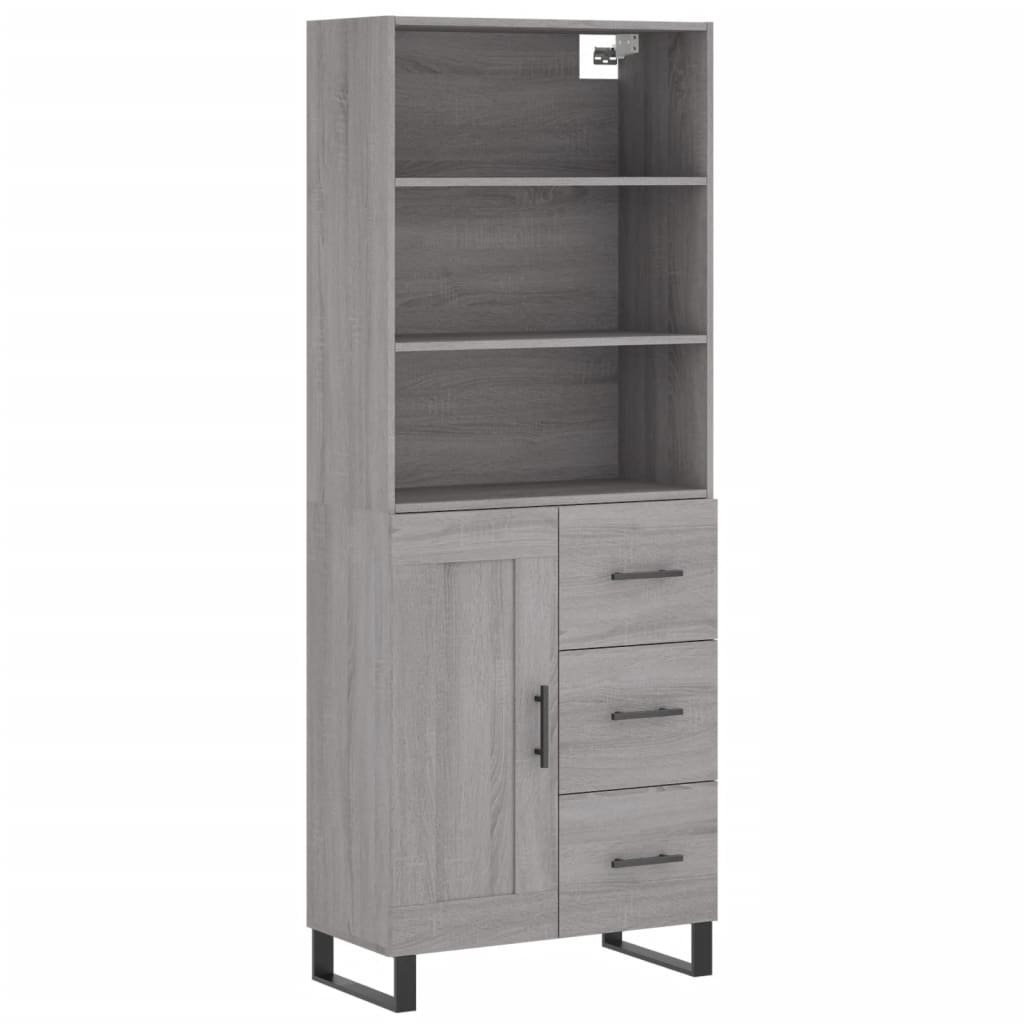 Visoka komoda siva sonome 69,5x34x180 cm od konstruiranog drva