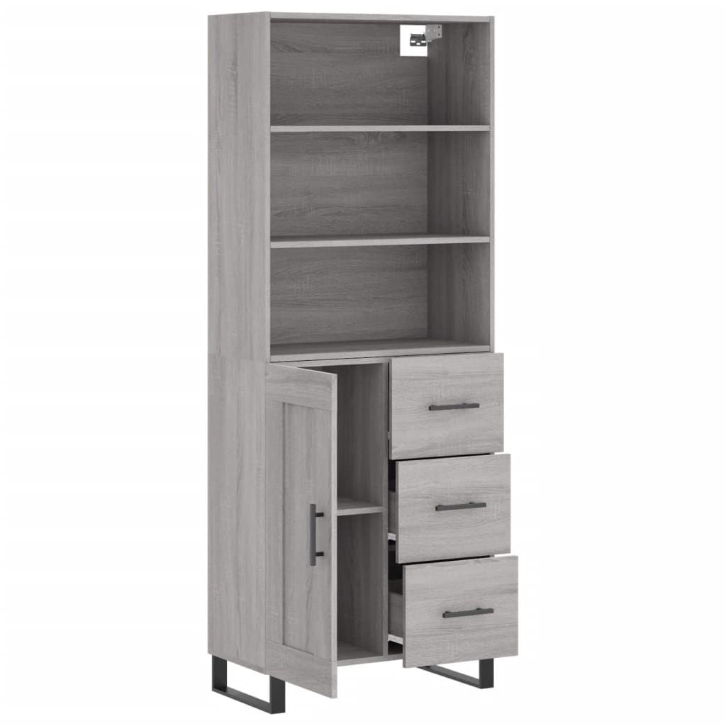 Visoka komoda siva sonome 69,5x34x180 cm od konstruiranog drva