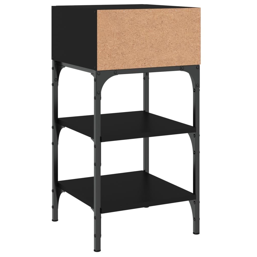 Noćni ormarići 2 kom crni 35x34,5x70 cm od konstruiranog drva