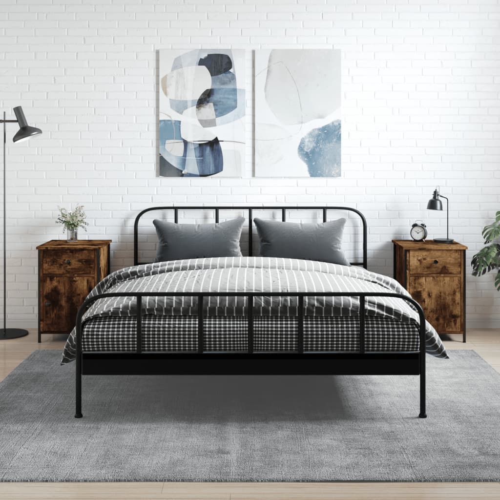 Noćni ormarići 2 kom dimljeni hrast 40x42x60 cm drveni