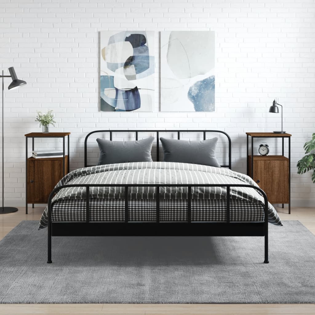 Noćni ormarići 2 kom boja hrasta 41x31x80 cm konstruirano drvo