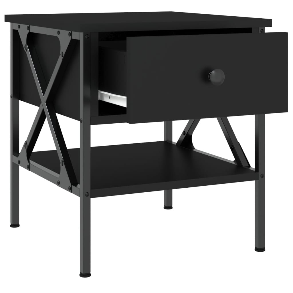 Noćni ormarići 2 kom crni 40 x 42 x 45 cm od konstruiranog drva