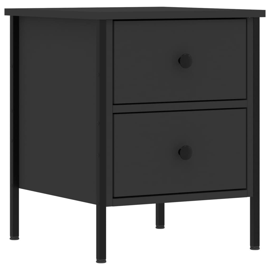 Noćni ormarići 2 kom crni 40 x 42 x 50 cm od konstruiranog drva