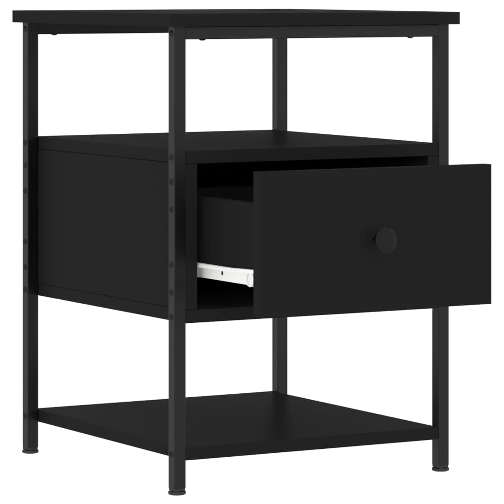 Noćni ormarići 2 kom crni 40 x 42 x 56 cm od konstruiranog drva