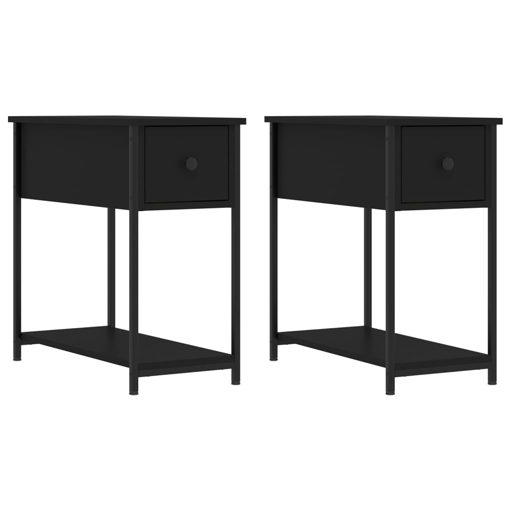 Noćni ormarići 2 kom crni 30 x 60 x 60 cm od konstruiranog drva