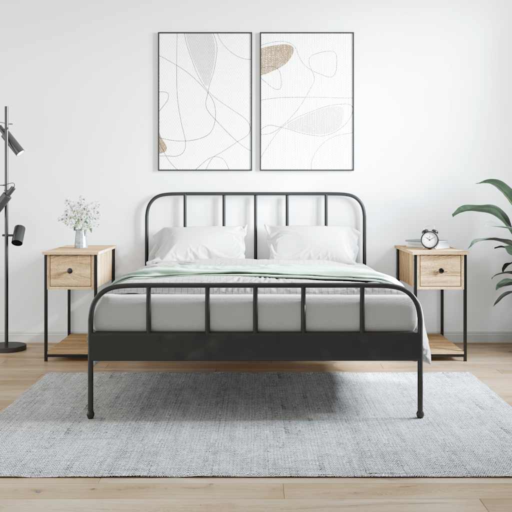 Noćni ormarići 2 kom boja hrasta 30x60x60 cm konstruirano drvo