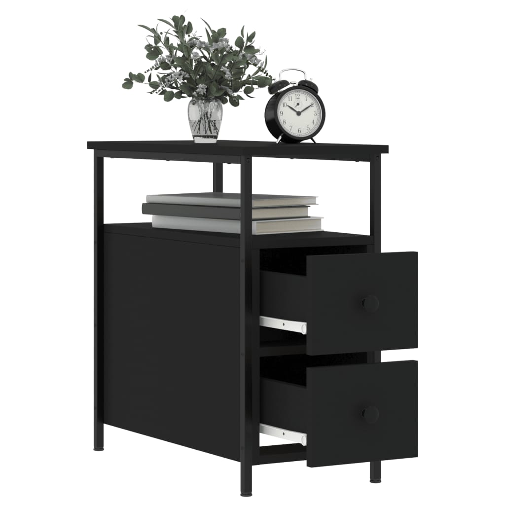 Noćni ormarići 2 kom crni 30 x 60 x 60 cm od konstruiranog drva