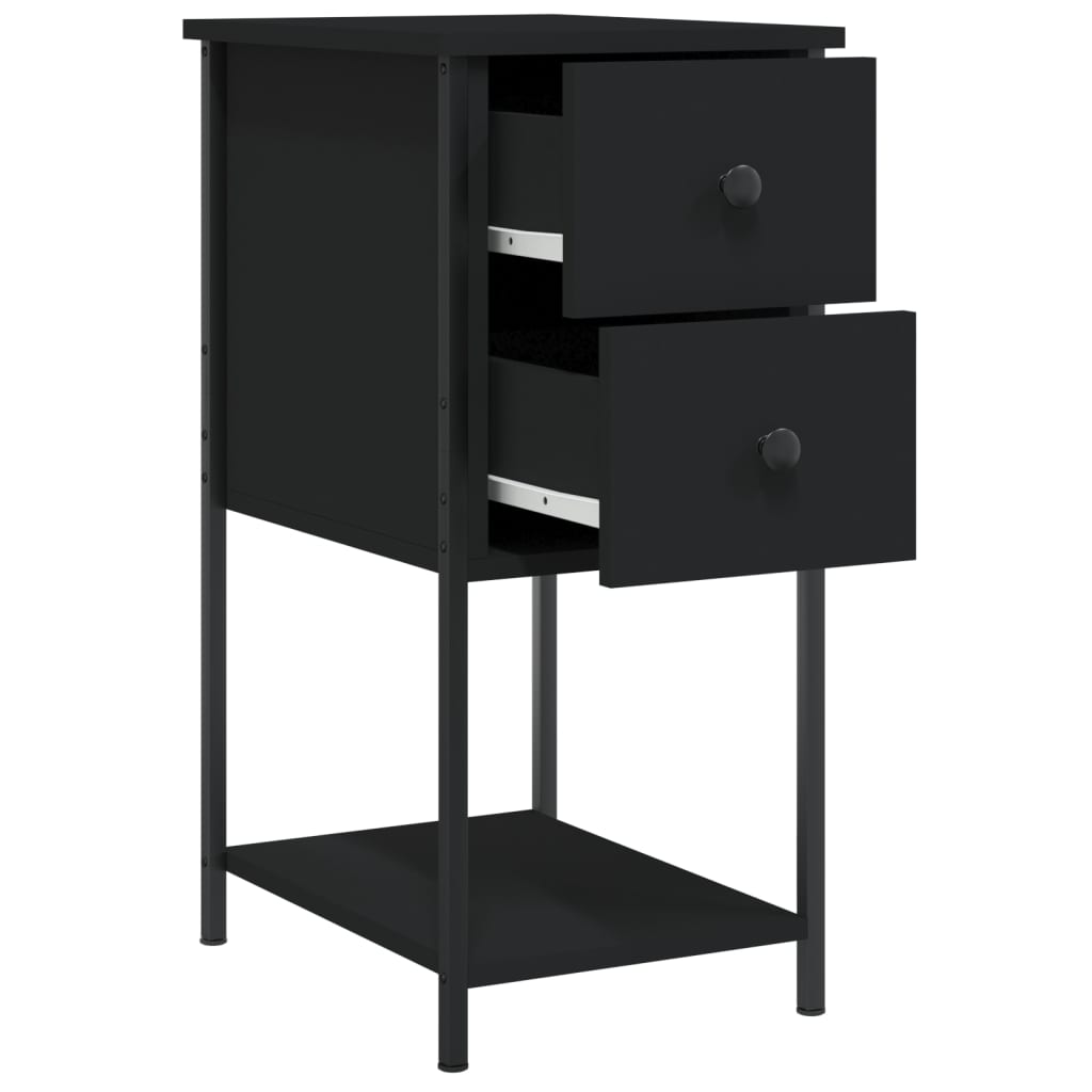 Noćni ormarići 2 kom crni 32 x 42 x 70 cm konstruirano drvo