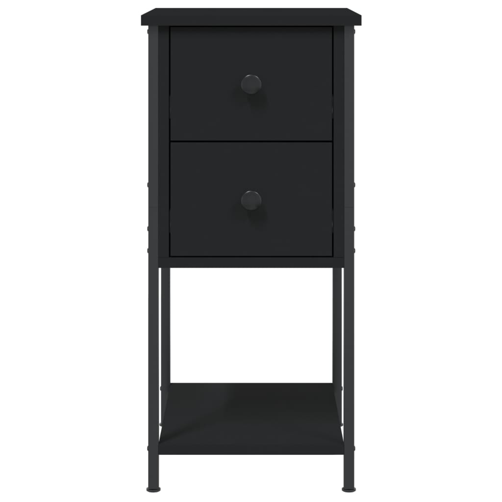 Noćni ormarići 2 kom crni 32 x 42 x 70 cm konstruirano drvo