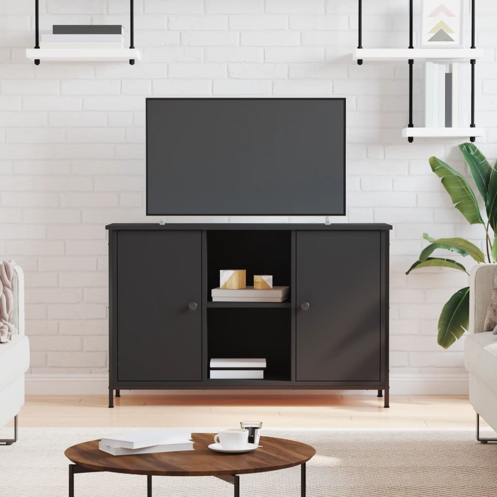 TV ormarić crni 100 x 35 x 65 cm od konstruiranog drva