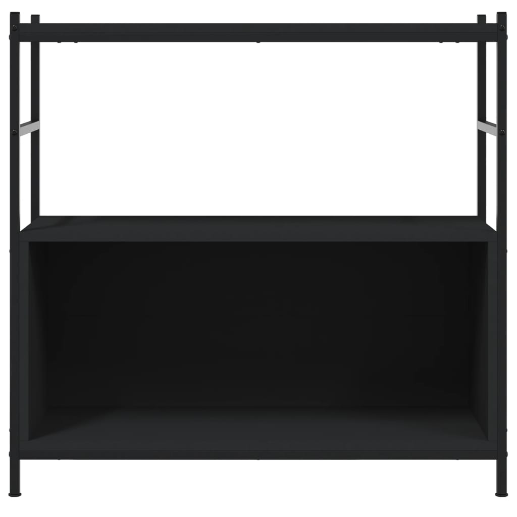 Regal za knjige crni 80x30x78,5 cm konstruirano drvo i željezo