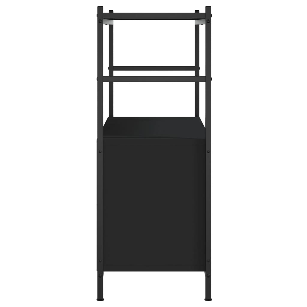Regal za knjige crni 80x30x78,5 cm konstruirano drvo i željezo