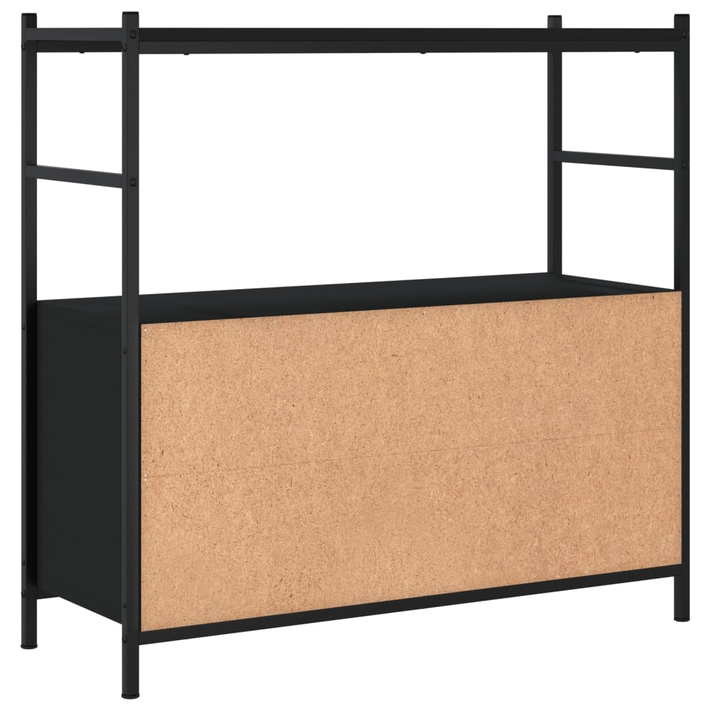 Regal za knjige crni 80x30x78,5 cm konstruirano drvo i željezo