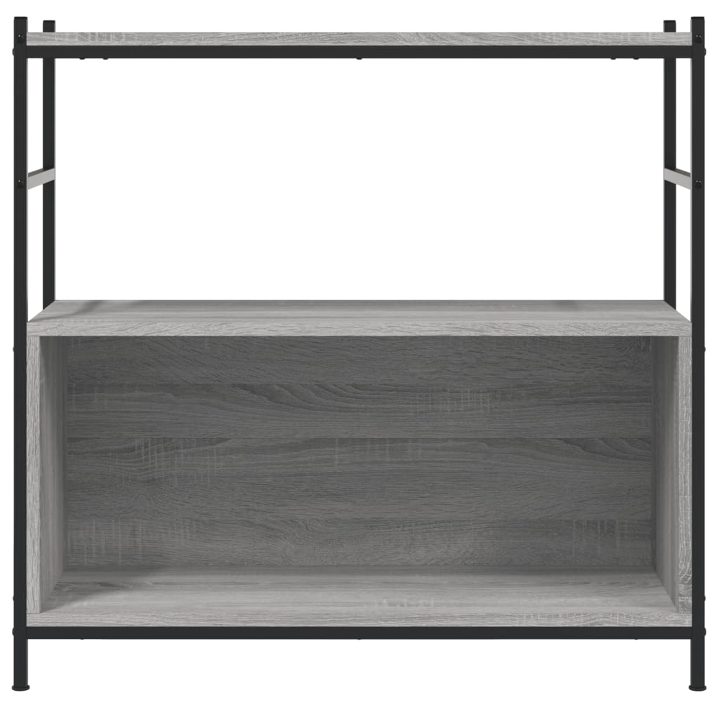 Regal za knjige siva boja hrasta 80x30x78,5 cm drvo i željezo