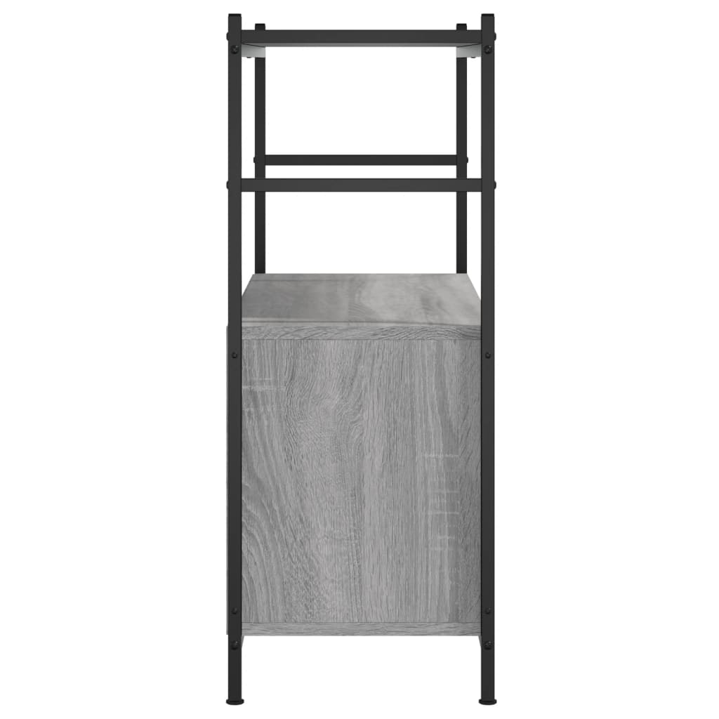 Regal za knjige siva boja hrasta 80x30x78,5 cm drvo i željezo