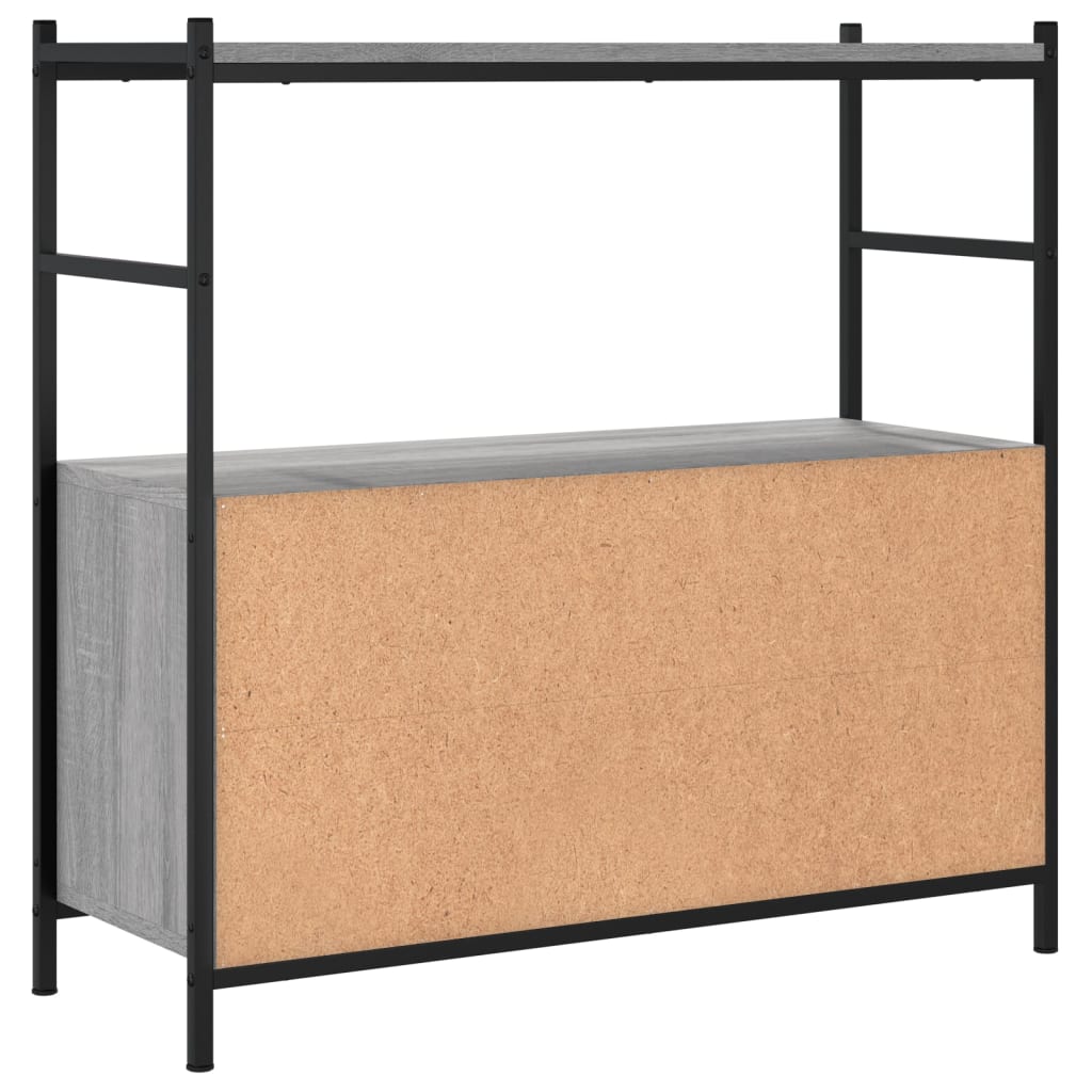 Regal za knjige siva boja hrasta 80x30x78,5 cm drvo i željezo