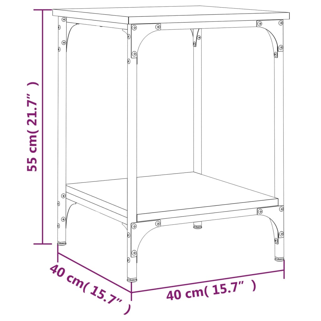 Stolić za kavu crni 40 x 40 x 55 cm od konstruiranog drva