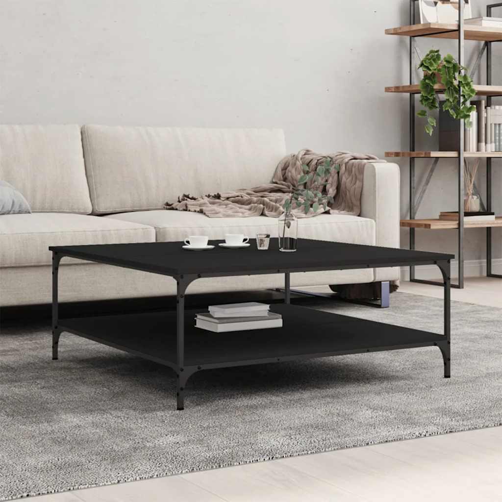 Stolić za kavu crni 100 x 100 x 40 cm od konstruiranog drva