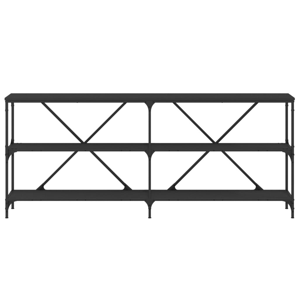 Konzolni stol crni 180x30x75 cm od konstruiranog drva i željeza
