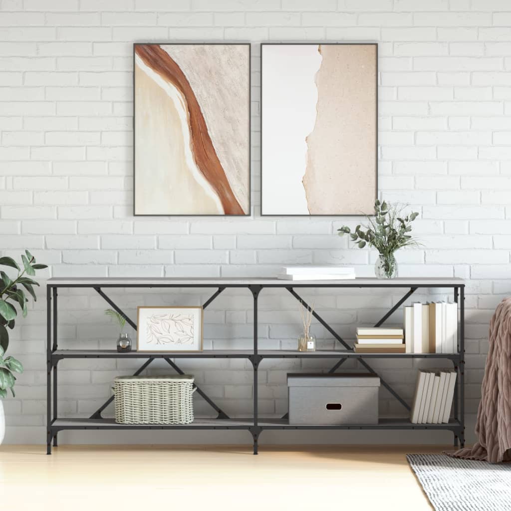 Konzolni stol boja hrasta sonome 180x30x75 cm od drva i željeza