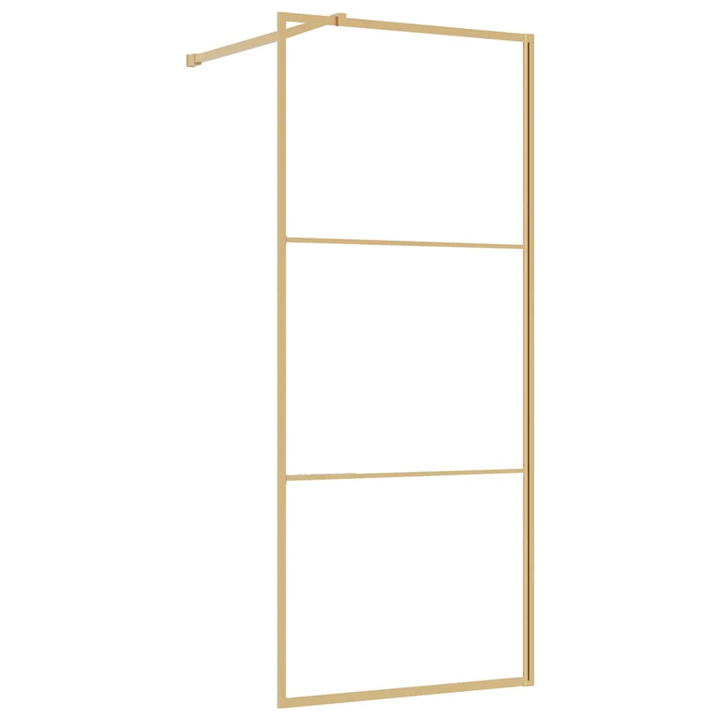 Stijenka za walk-in tuš sa staklom ESG zlatna 90 x 195 cm