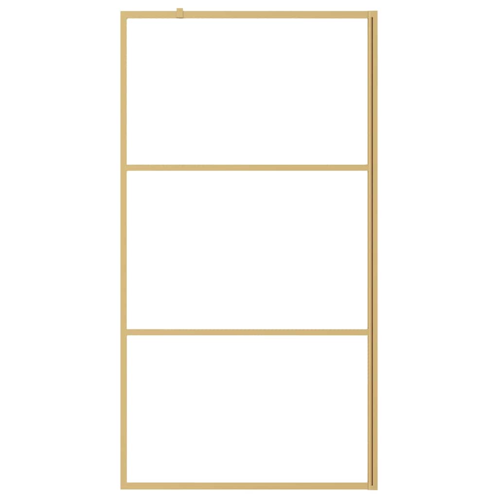 Stijenka za walk-in tuš sa staklom ESG zlatna 100 x 195 cm