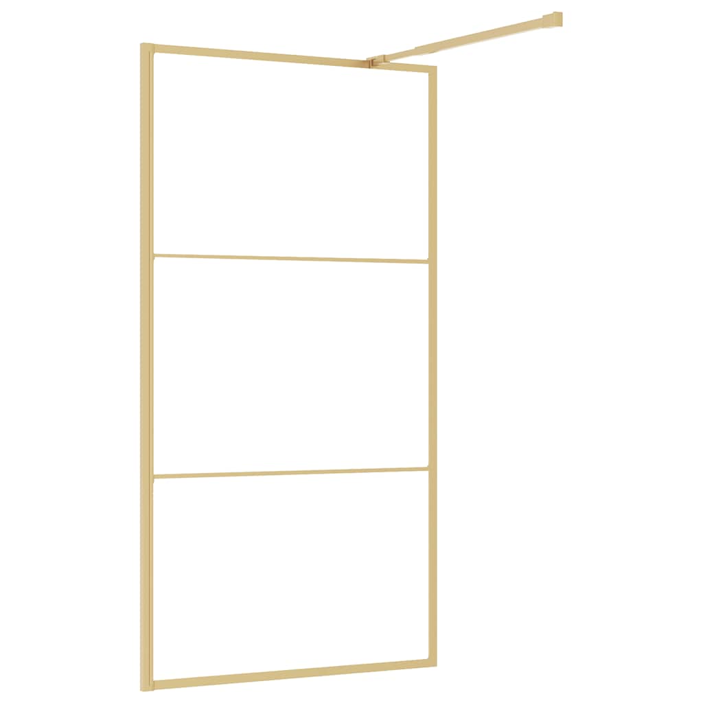 Stijenka za walk-in tuš sa staklom ESG zlatna 115 x 195 cm