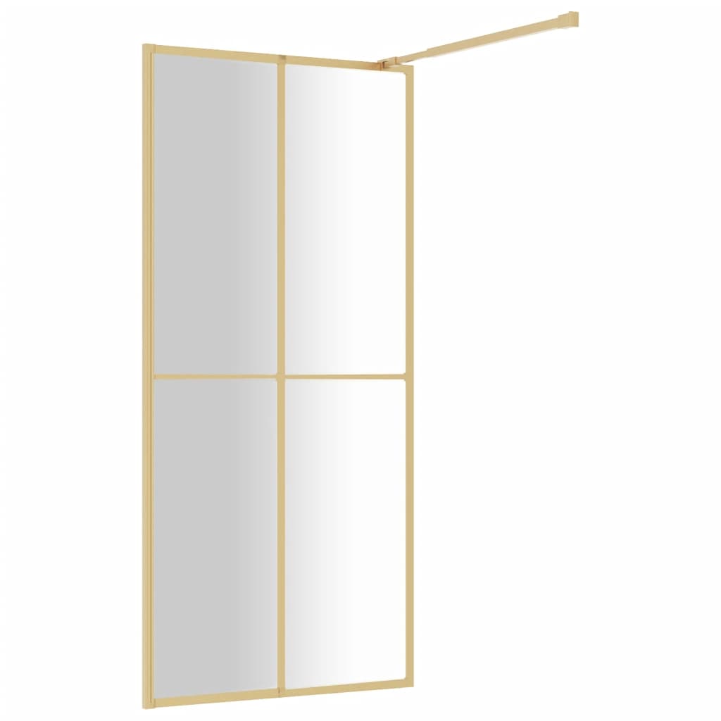 Stijenka za walk-in tuš s prozirnim staklom ESG zlatna 80x195cm