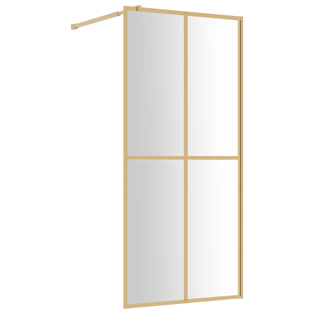 Stijenka za walk-in tuš sa staklom ESG zlatna 90 x 195 cm