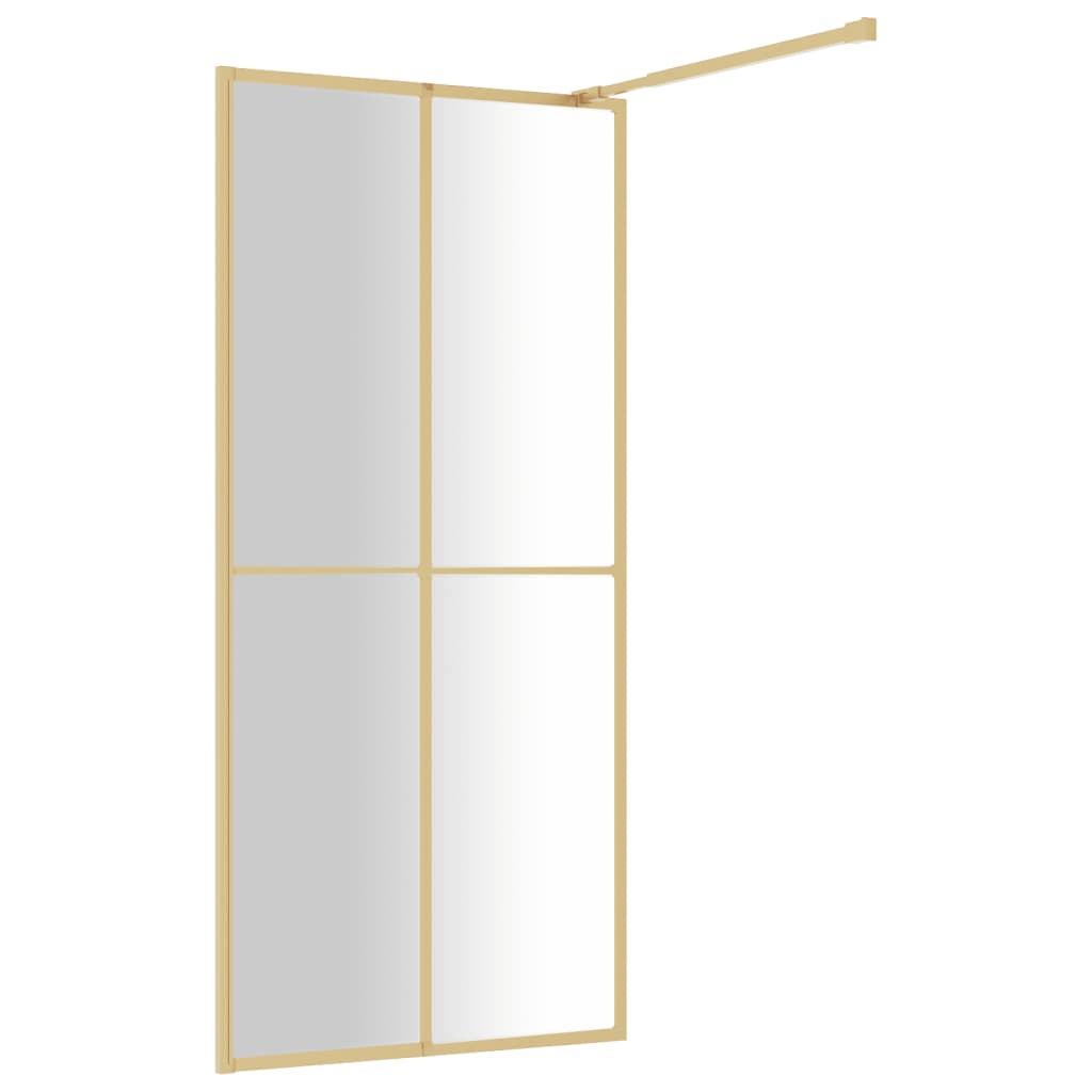 Stijenka za walk-in tuš sa staklom ESG zlatna 100 x 195 cm
