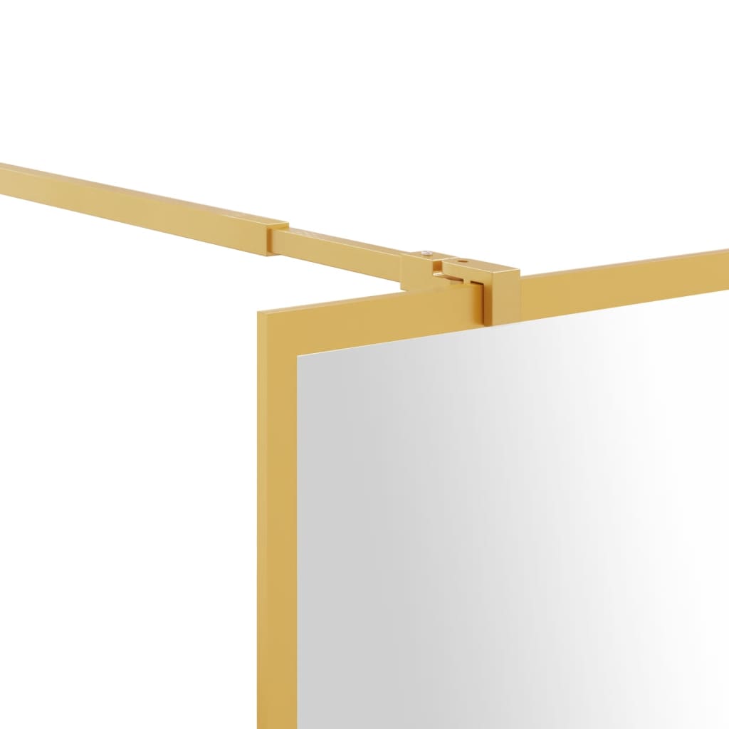 Stijenka za walk-in tuš sa staklom ESG zlatna 100 x 195 cm