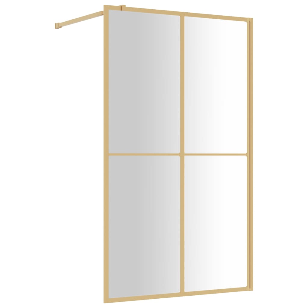 Stijenka za walk-in tuš sa staklom ESG zlatna 118 x 195 cm